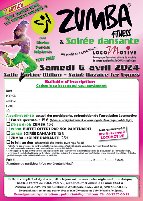 Zumba & Fiesta, Samedi 6/04, St Nazaire les Eymes